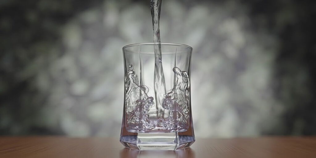 Frisches Wasser im Glas