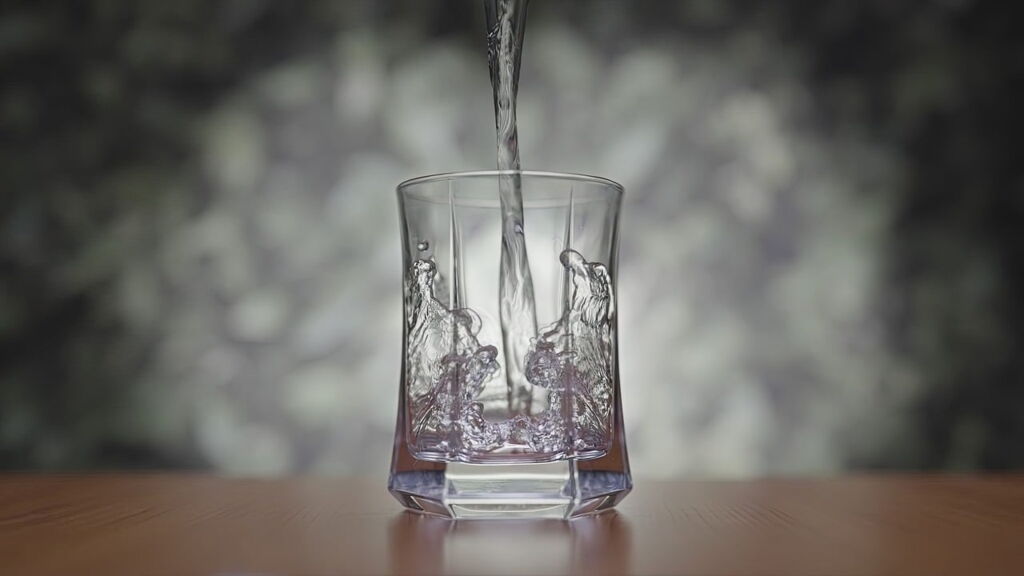 Frisches Wasser im Glas
